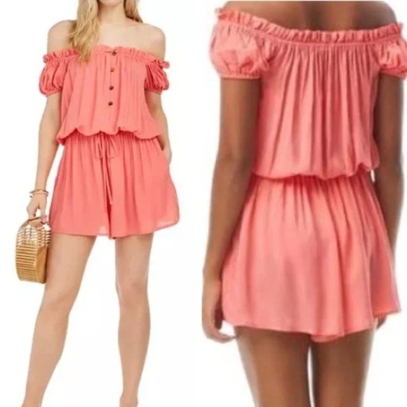 kate spade Pants - Kate Spade New York Lychee Off Shoulder Romper | Size Small